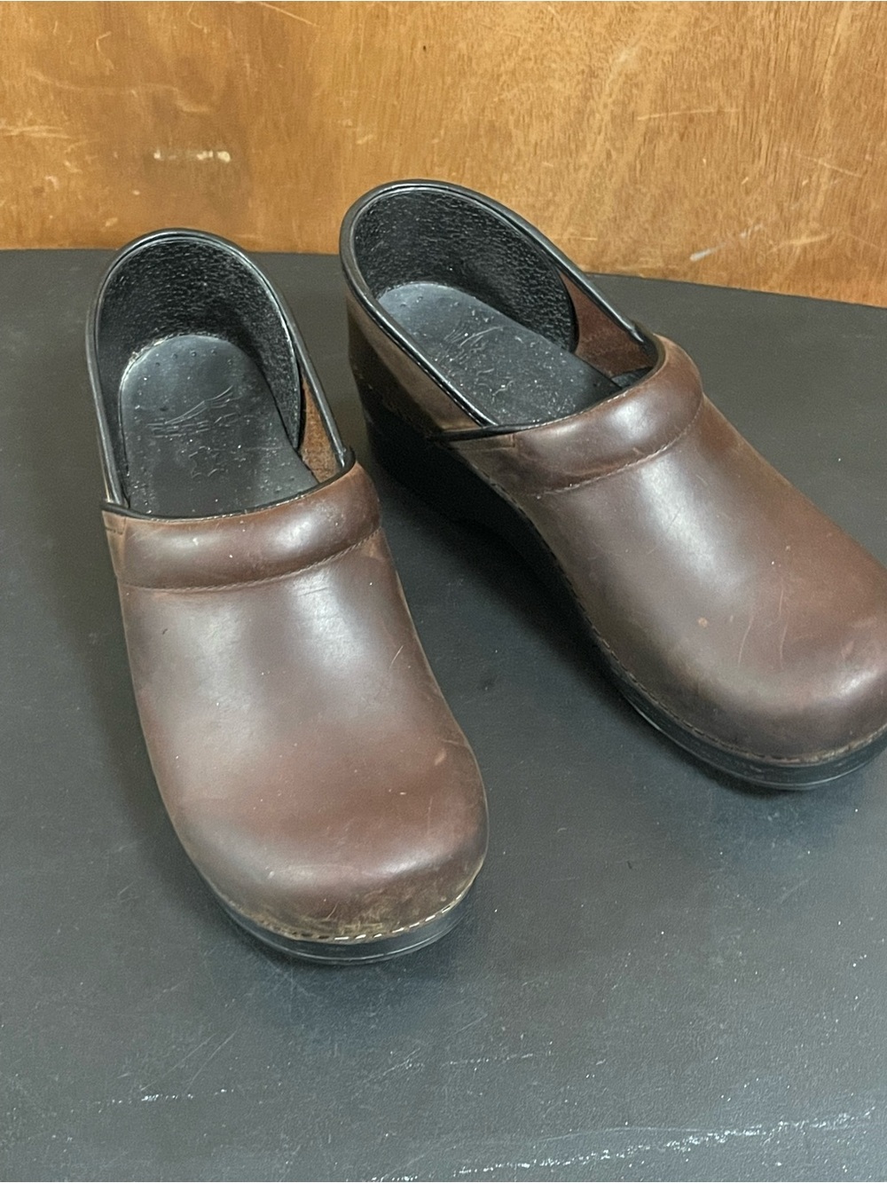 Brown Leather Clog Mules - Dansko